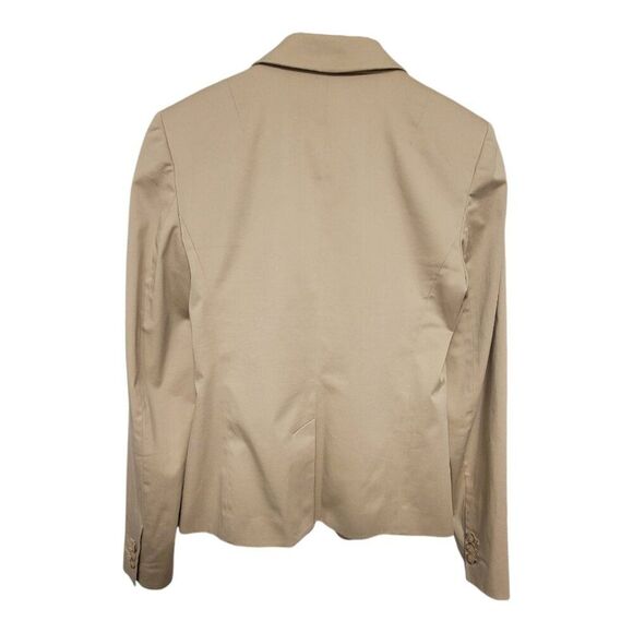 Banana Republic Tan Sateen Blazer Cotton Beige Single Button Short Jacket Sz 2T - Picture 2 of 14